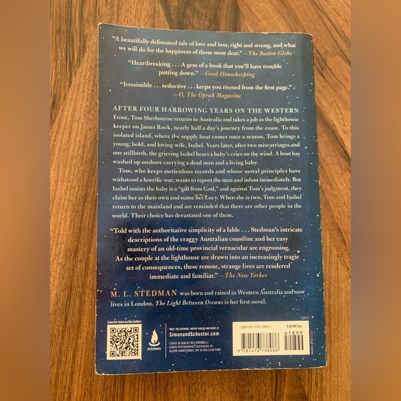 📚2/$12📚 Novel: The Light Between Oceans by M.L. Stedman - Picture 2 of 3